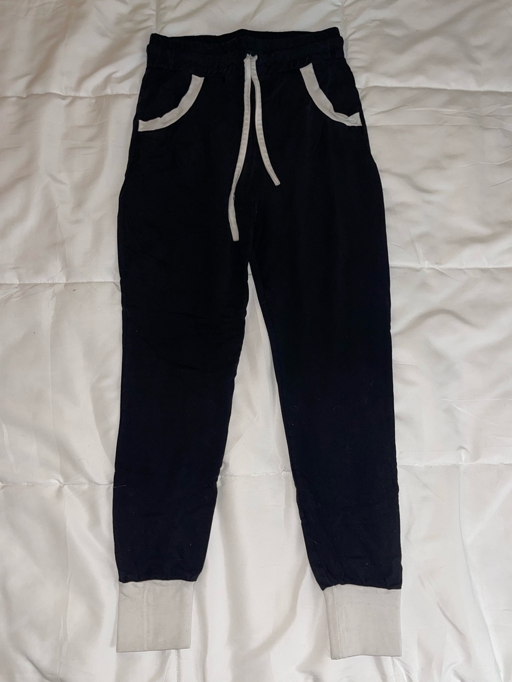 Black Jogger Sweatpants with Light Gray Accents